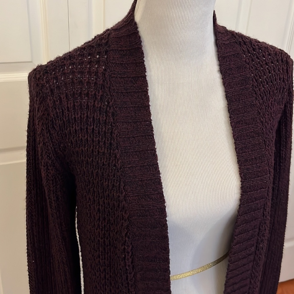 RD Style Cardigan, dark burgundy/purple, sz L - Picture 2 of 5